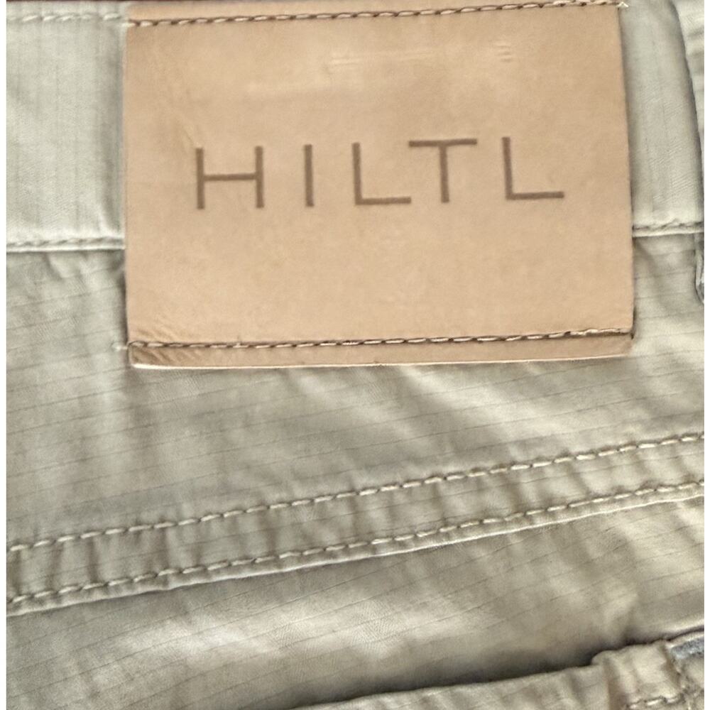Hiltl Pant Khaki Flat Front Lightweight Straight Leg Rip Stop Preppy Luxury Sz38